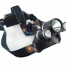 Фар XML T6 из светодиодов 3x CREE XM-L 5000Lm аккумуляторная фара фонарь налобный+ ас / ес / сша зарядное устройство+ автомобильное зарядное устройство