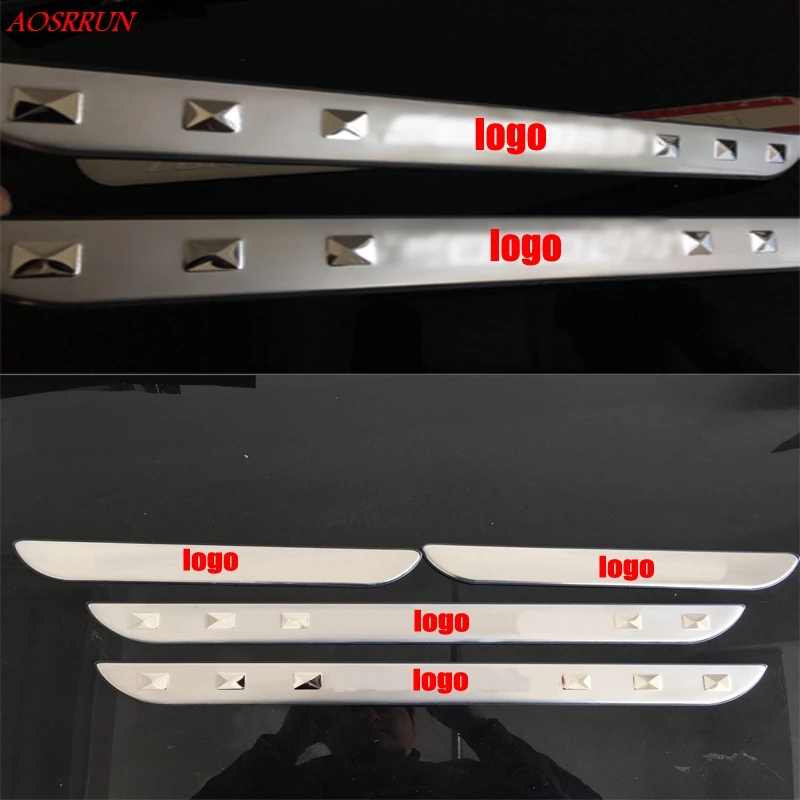 Наклейки на пороги из нержавеющей стали для Toyota Corolla E140 E150 2006 2012|car styling stickers|for