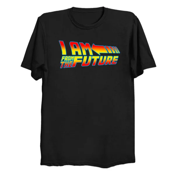 Мужская футболка с принтом хлопковая Футболка I am From the Future круглым вырезом