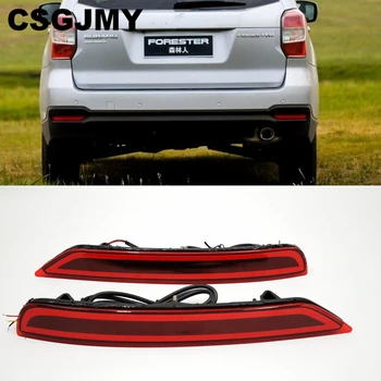

CSGJMY 2PCS For Subaru Forester 2008-2018 LED Rear Bumper Reflector Light Red Car Driving Brake Fog Trim Molding Tail Lamp