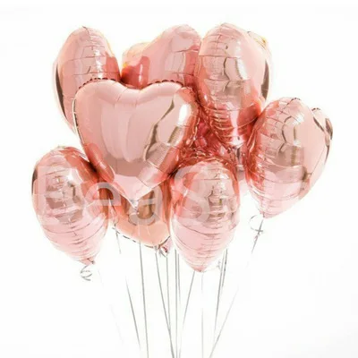 

6PCS 18 Inches Rosy Heart Star Round Shape Romantic Valentine's Day Gift Balloon Birthday Party Wedding Use Decoration Globos