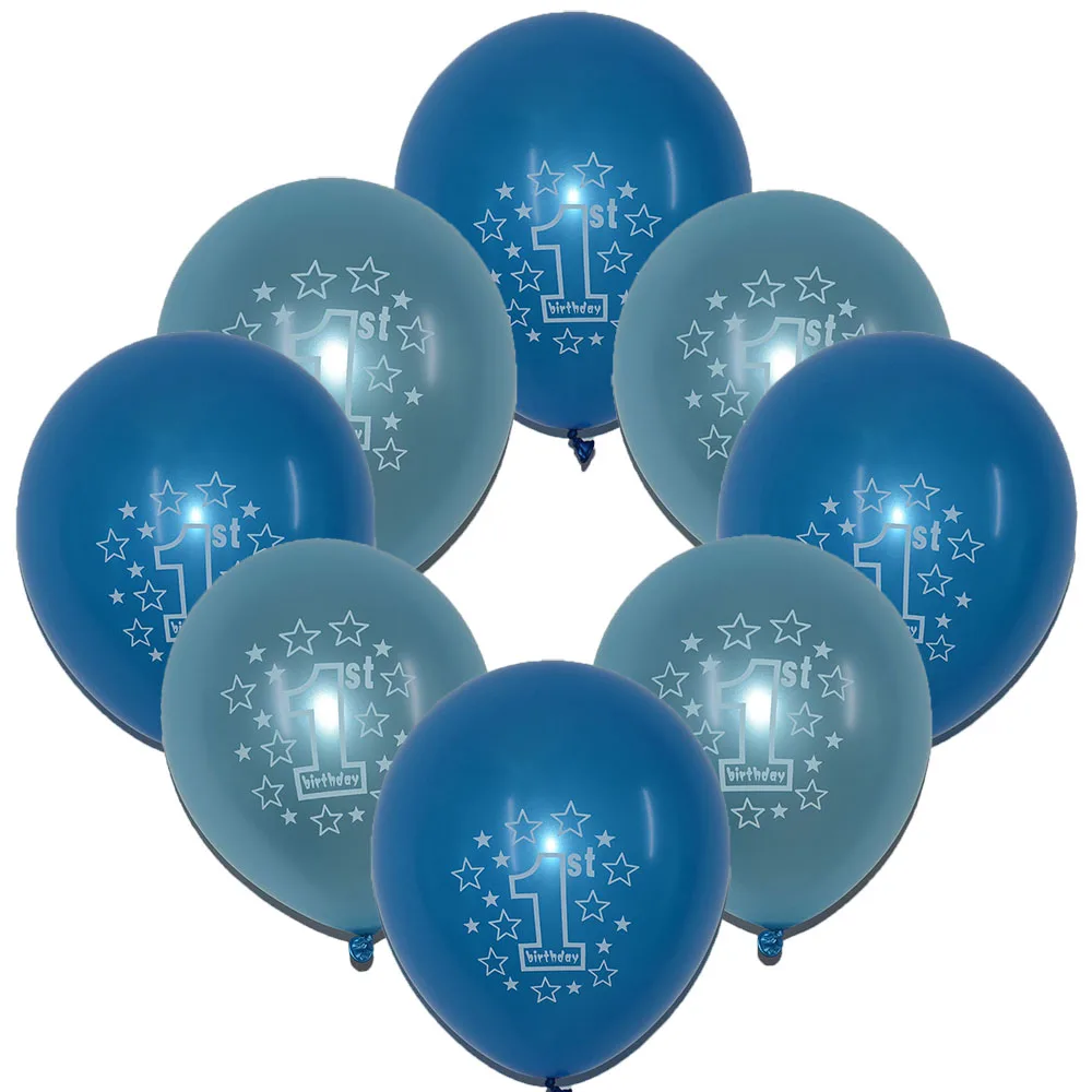 Ballons Bleu Ciel Pour Garcons 100 Pieces Imprimes Nacres 12 Pouces Pour 1er Anniversaire Et Anniversaire Ballons Pour Fete D Anniversaire Pour Bebe Aliexpress