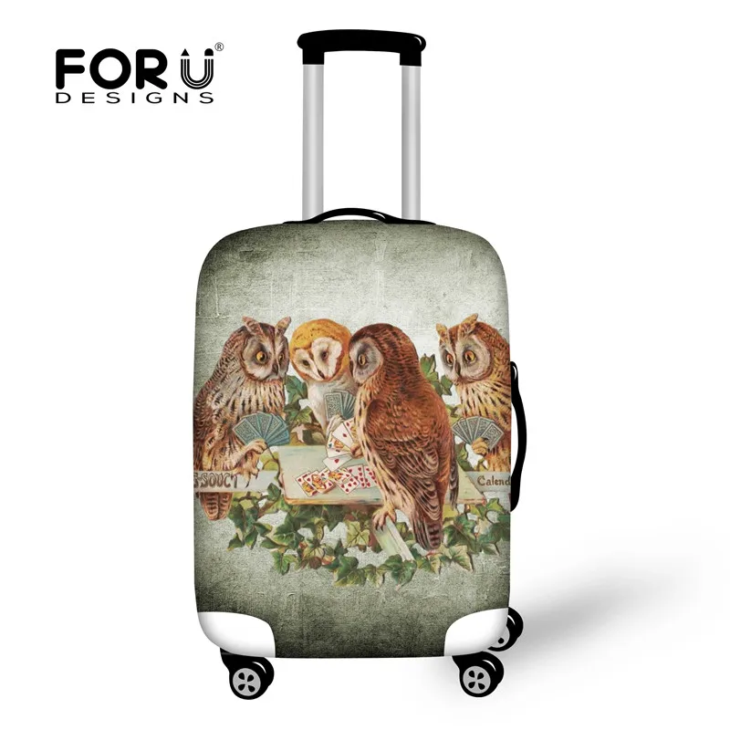 FORUDESIGNS/розовые с принтом Совы дорожные аксессуары толстые эластичные багажные Защитные чехлы для 18 22 24 28 30 дюймов водонепроницаемый чехол - Цвет: CC2234