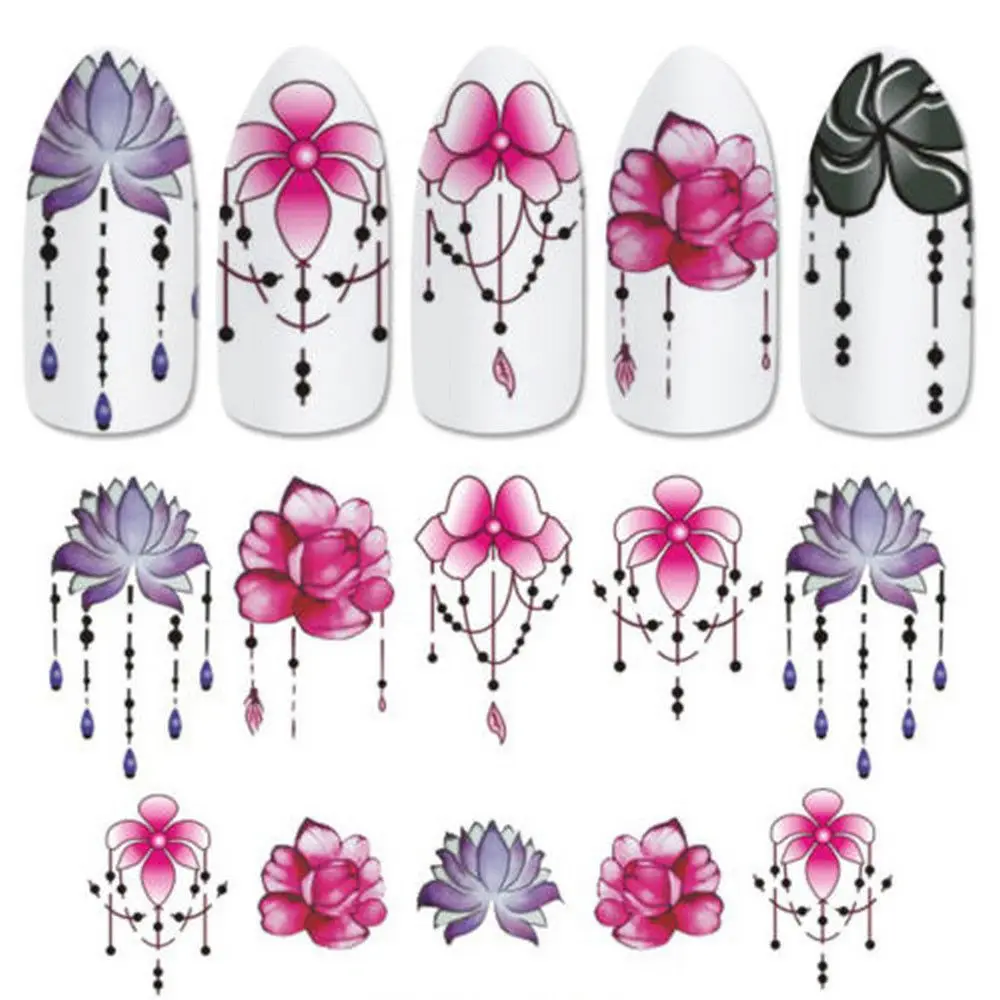 

5 Sheets 3D Nail Art Transfer Sticker Flower Decals Manicure Decoration Tips Decoration Nail Sticker