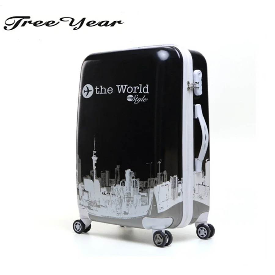 High Quality 24''Women luggage travel bags trolley Girls Rolling
