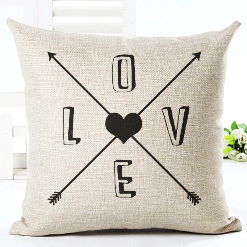 Cozy couch cushion Home Decorative pillows Simple Word Style Printed seat back cushions square 45x45cm pillowcases without core 