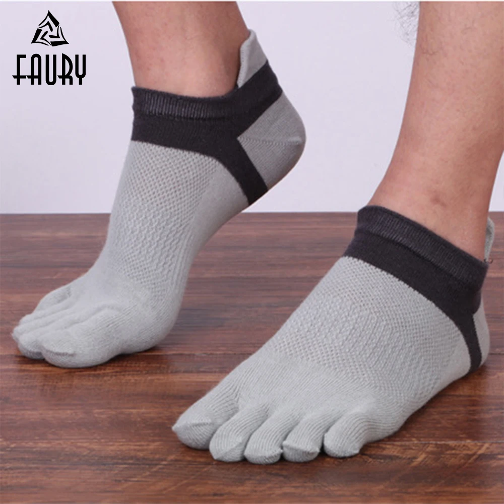 

3 Pairs/Lot 2019 Summer Men's Five-finger Socks Mesh Socks Breathable Full Finger Toe Socks Sweat-absorbent Foot-care Sock Male