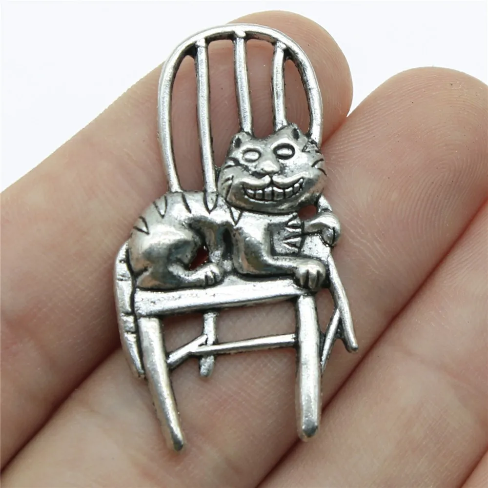 Charms Cat On The Chair Antique Silver Color Alloy Diy Jewelry Making Accessories 1.6x0.9 inch (40x22mm) 10pcs/lot Charms Cat On The Chair Antique Silver Color Alloy Diy Jewelry Making Accessories 1.6x0.9 inch (40x22mm) 10pcs/lot
