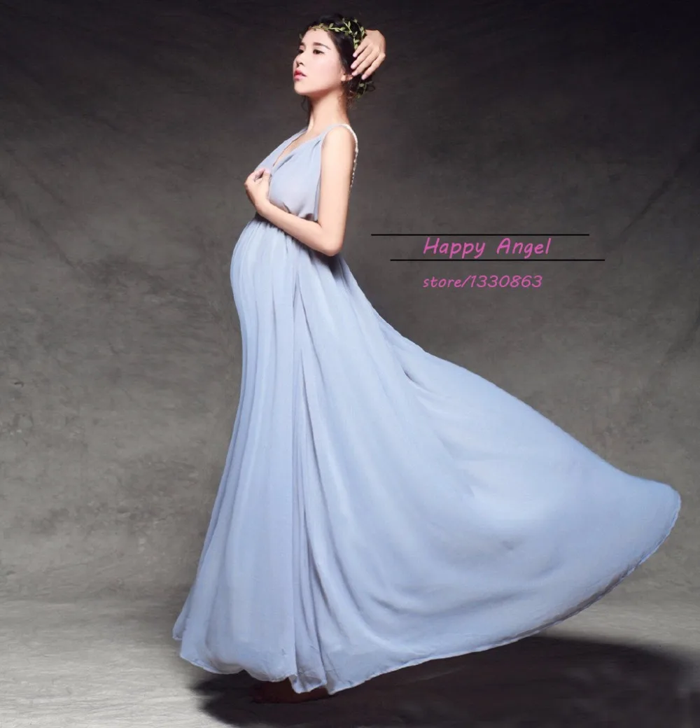 Maternity Women Fashion Photography Props Elegant Long Maxi Gown