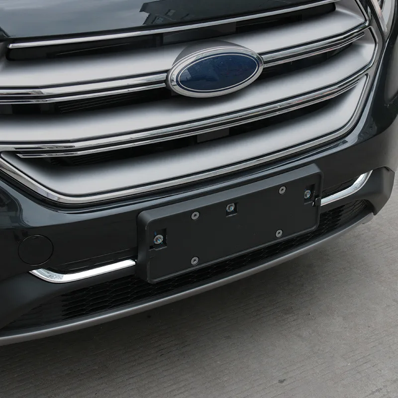 

WELKINRY car auto cover For Ford Edge Endura 2015 2016 2017 2018 ABS chrome front head face bumper grille air scoop trim
