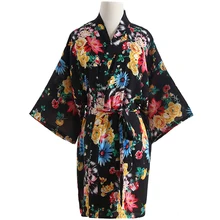 Китайский халат невесты для невесты, летнее Новое кимоно, ночная рубашка с цветочным узором, сексуальный женский халат для свадебной вечеринки, ночная рубашка