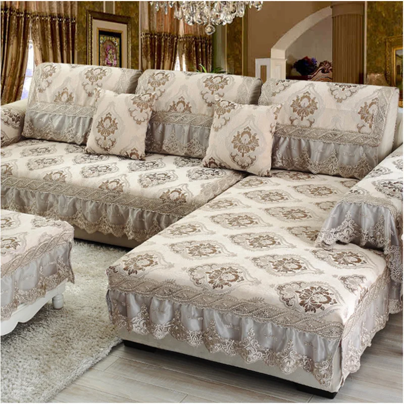 Inight 2018 New Polyester&cotton Sofa Cover Set Europe Modern Lace
