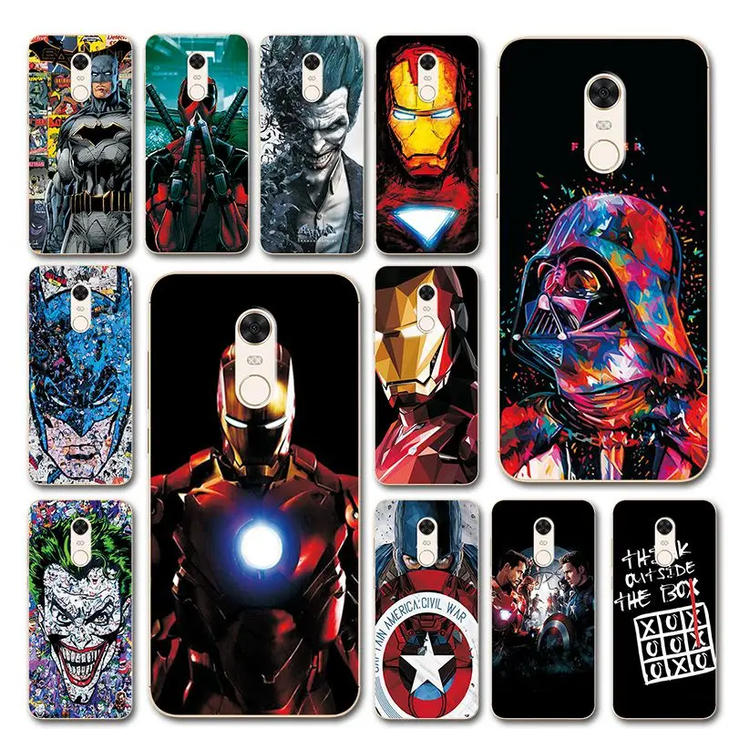 For Xiaomi Redmi 5 Plus TPU Case Cover on Redmi 5plus Bumper Novelty Captain America Painted Phone Case Coque For Xiaomi redmi 5