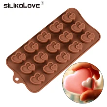 SILIKOLOVE любовь сердце форма 15 полости формы шоколада силиконовые формы для выпечки украшения торта FDA/CIQ экологически чистые
