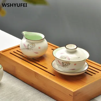 

Kung Fu tea tray Wooden Serving Trays for Party/Hotel/Home Dinner Plate Dish Tableware Rubber Wooden Tray
