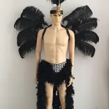 Одежда с перьями для сцены подиума карнавальный головной убор цветочные пабы вечерние Мужская одежда Женская одежда