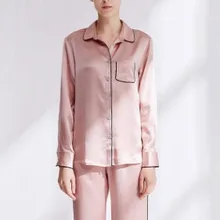 Шелковый Пижамный костюм шелк тутового шелкопряда два-Костюм из нескольких предметов из чистого Длинные рукава дома