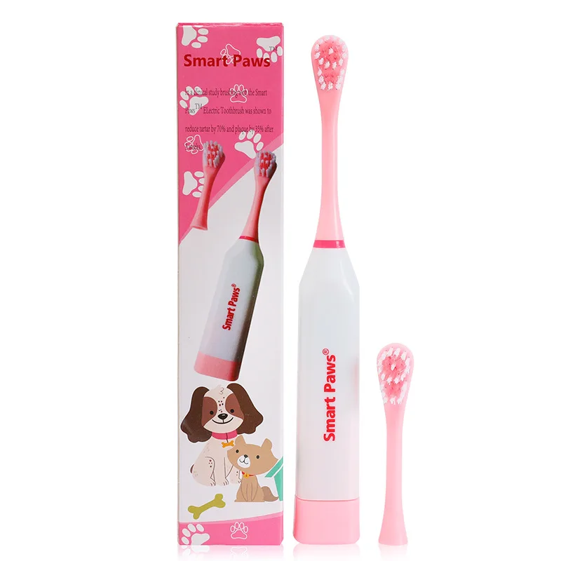 

Smart Paws Pet Electric Toothbrush Cat Dog Soft Fur Tooth Brush with Battery Safe Prevent Dental Calculus Brushing Quickly