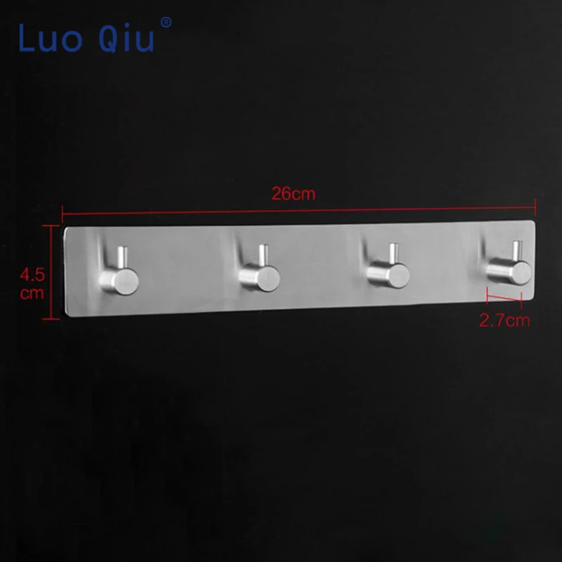 Pared percha 4 clave ganchos percha perchero de pared cuelga llaves pared autoadhesivo Home pared de la cocina puerta 2 unids/lote