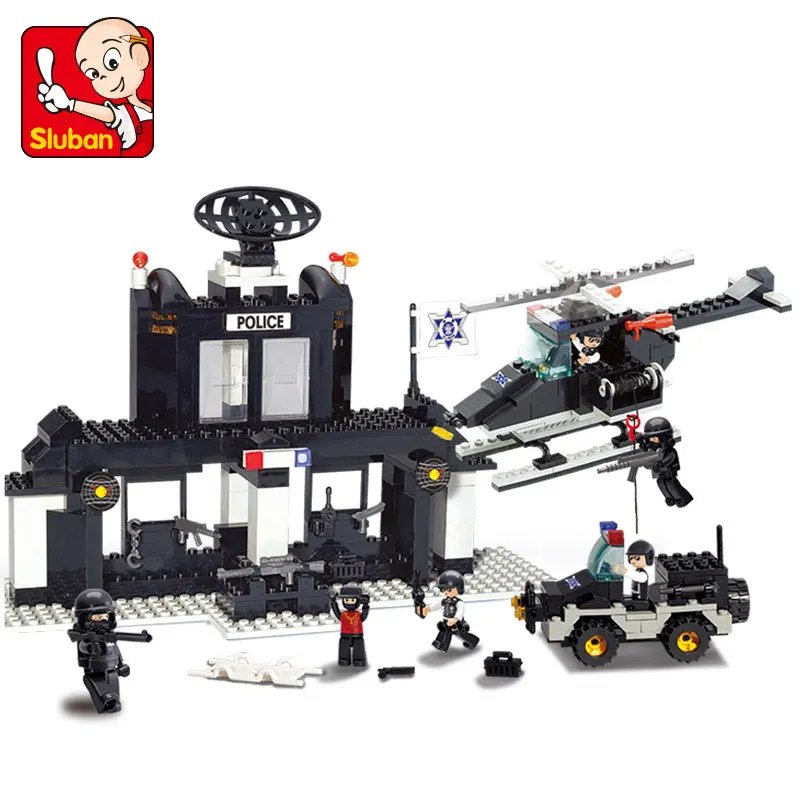 

Sluban 385pcs Riot Police Series DIY Police Training Center Bricks Building Blocks 3D Construction Toys for children
