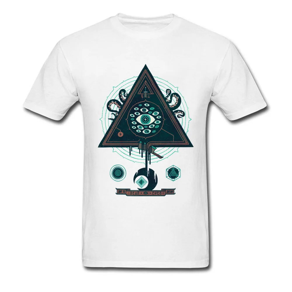 Design All Seeing Men T-shirts Graphic Father Day Short Sleeve Crewneck 100% Cotton Tops Shirt Family T-shirts All Seeing white