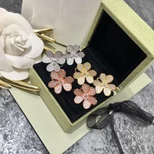 Bilincolor модные розовое золото кубический цирконий серьги-гвоздики с замком на спине английский замок Роскошные ювелирные изделия