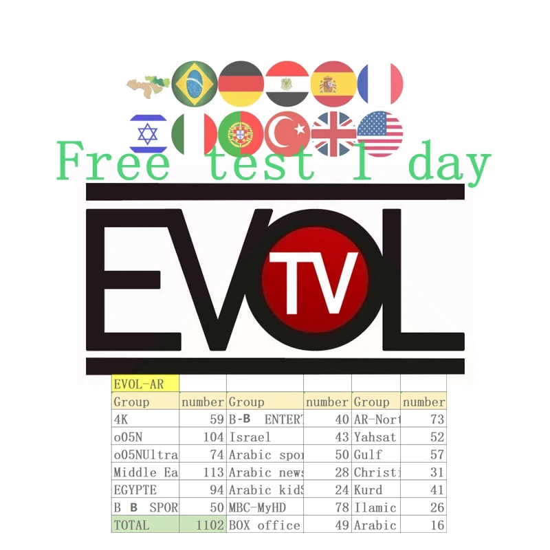 EVOL IPTV Премиум Великобритания США АРАБСКИЙ СПОРТ тестовая подписка 12 месяцев UHD FHD SD hd iptv Европа Франция iptv реселлер панель