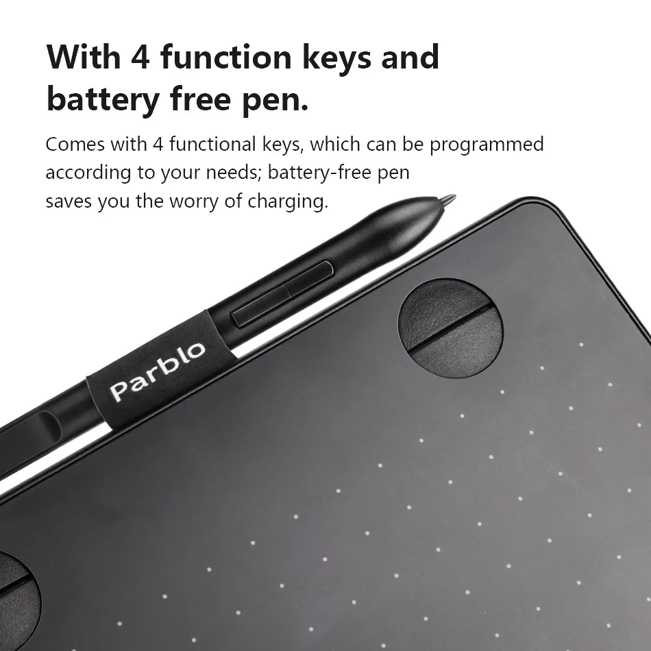 Parblo A640 7," x 5,9" графический Рисунок ручка планшет 8192 уровней давления с беспроводной и батареи