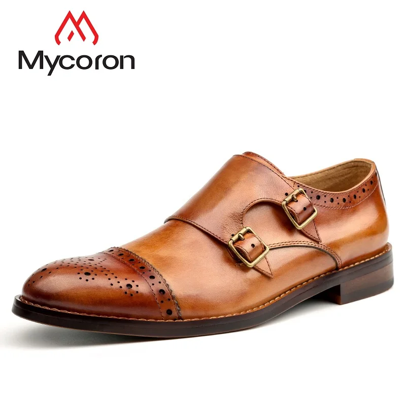 

MYCORON 2018 New Office Men Luxury Designers Dress Suit Shoes Italian Style Casual Boots Man Leather Shoes Sapato Masculino