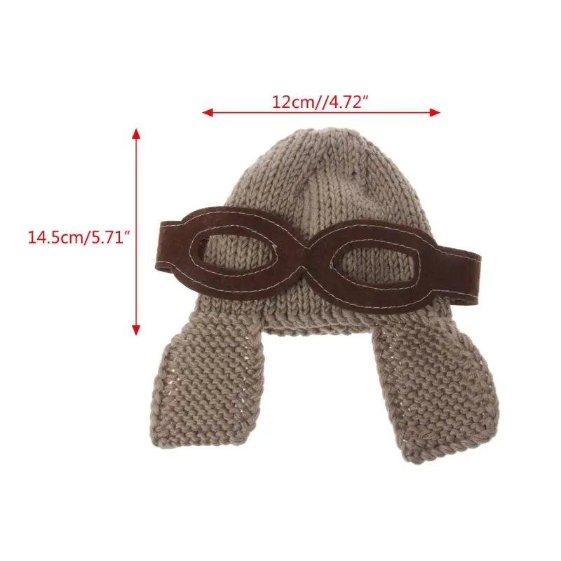 Baby Photography Props Accessories Kids Air Force Cap Manual Knitting Hat Baby Photo Props Pilot Style Hats Newborn Fotografia