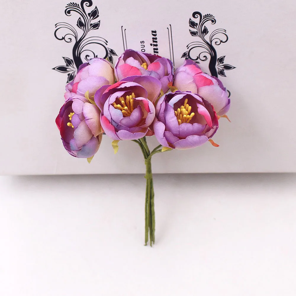 6pcs Small Tea Rose Bud Artificial Flower For Wedding Decoration Cloth Apparel Sewing Needlework DIY Craft Supplies Accessories 6pcs Small Tea Rose Bud Artificial Flower For Wedding Decoration Cloth Apparel Sewing Needlework DIY Craft Supplies Accessories
