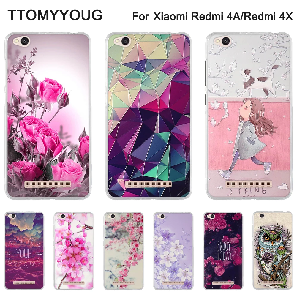 

Case for Xiaomi Redmi 4A TPU Soft Mobile Phone Cases Silicon Phone Cover for Xiaomi Redmi 4A 4a Coque Pattern For Redmi 4a Funda