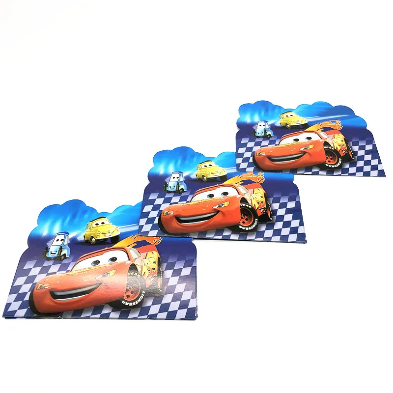 10Pcs Cartoon Disney Cars Theme Pink Party Invitation Card Kid Boy Girl Birthday Baby Shower Supplies Favors | Дом и сад