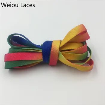 

Weiou Rainbow sublimated Silk Screen Printed Flat Canvas Athletic shoelace Sport Sneaker Multi-Colors Shoe Laces Boots Strings