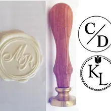 Двойное Письмо Дизайн Двойные инициалы на заказ свадебные приглашения Ретро античный герметизирующий воск штамп индивидуальный логотип