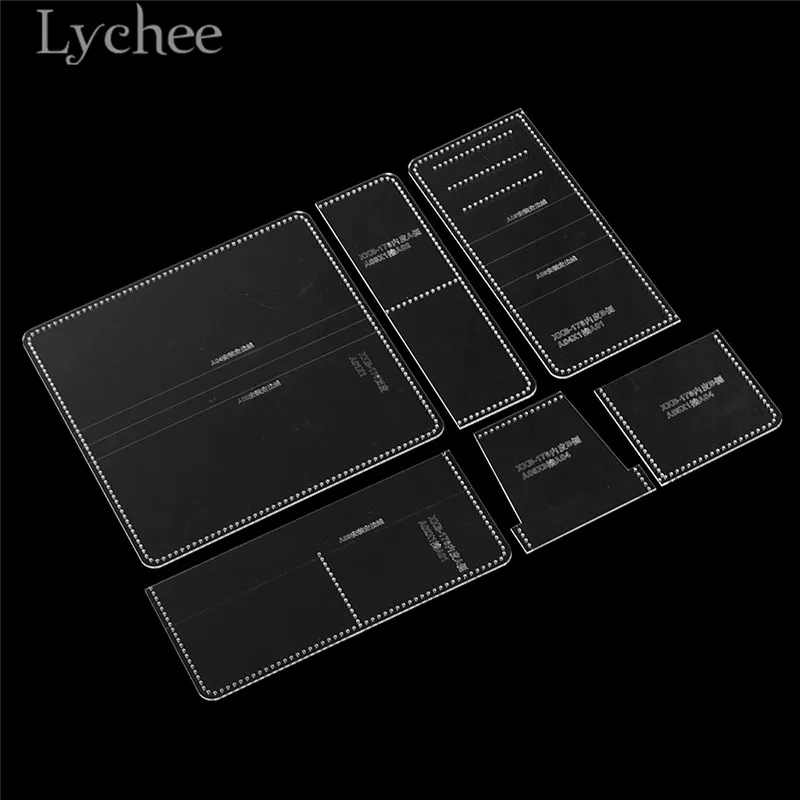

Lychee Acrylic Leather Craft Pattern Handmade Template for Business Long Wallet DIY Sewing Pattern for Mini Bags