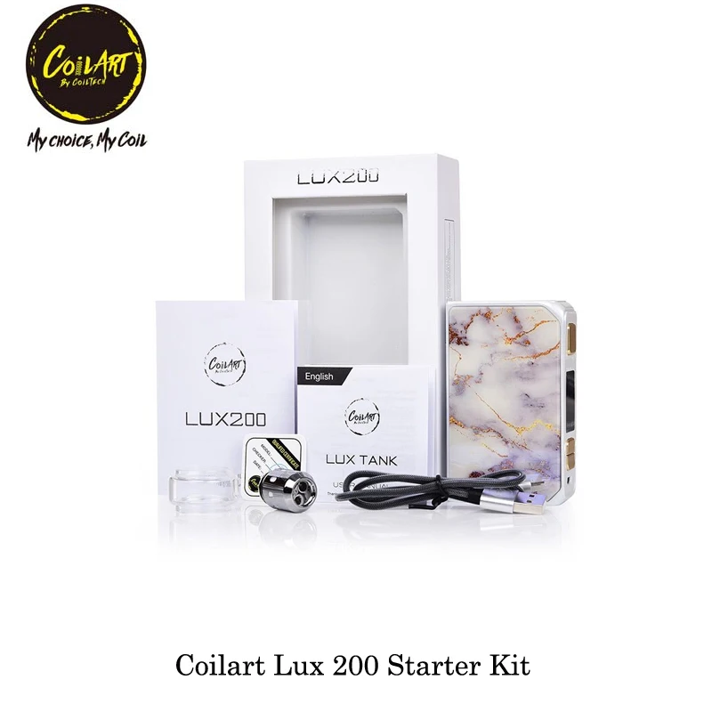 Оригинальная Смола Coilart Lux 200 LUX Вт TC коробка мод электронная сигарета 25 мм с сеткой