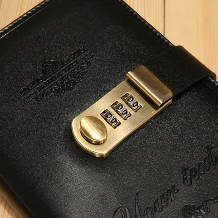 RuiZe кожаная книга с паролем B6 Блокировка ноутбука молочные с замком ...