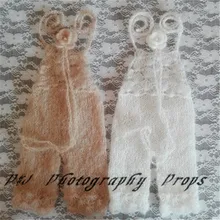 Мохер для вязания крючком одежда для малышей Детская вязаная головная повязка из мохера и комбинезоны ручной работы Детский полный комплект новорожденных ручной работы чепчик