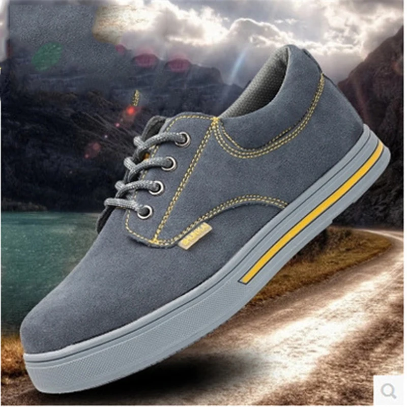 حذاء امن للعمل الرجال الصلب اصبع القدم الأحذية الأمن تنفس الرجال أحذية كاجوال بوت ارتداء مقاومة مكافحة زلة ضوء أحذية أمان