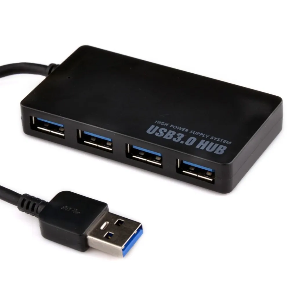 1 шт SuperSpeed 5 Гбит/с 4 порта USB 3,0 концентратор USB разветвитель адаптер порт для портативных ПК компьютер периферийные устройства Аксессуары-черный