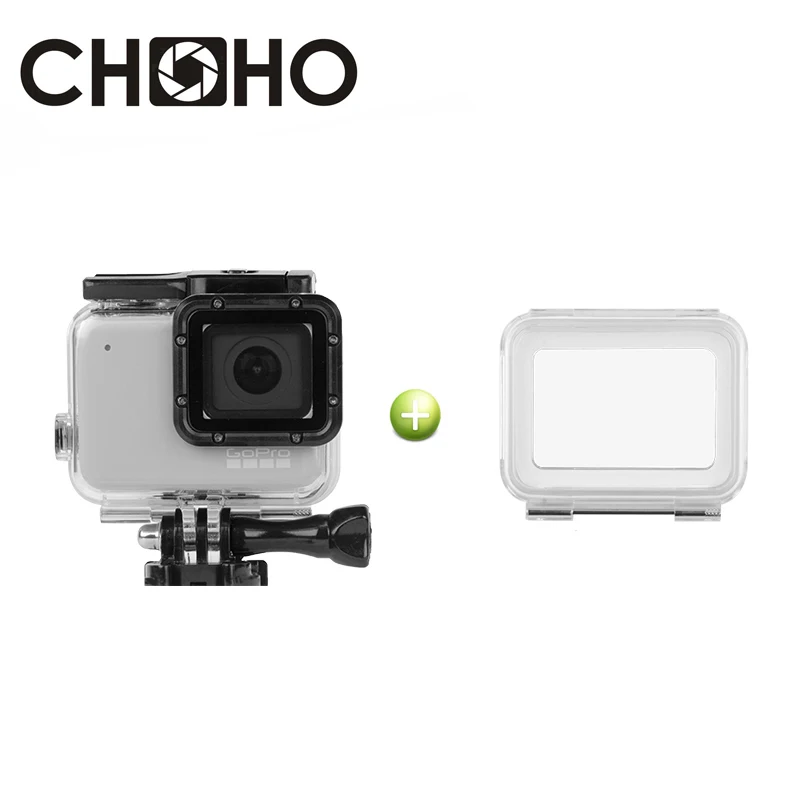 

For Gopro 7 Waterproof Housing Case Diving 45M Protective + Touch Touchable Back Door For Go Pro Hero 7 White Silver Accessories