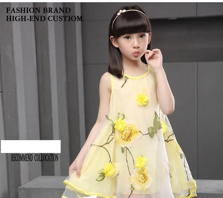flowers organza big teenage little girls dresses summer 2016 yellow green sleeveless princess girl party dress kids sundress clothes 6 7 8 9 10 11 12 13 14 15 16 years big girls mini ball gown dress children clothing (4)