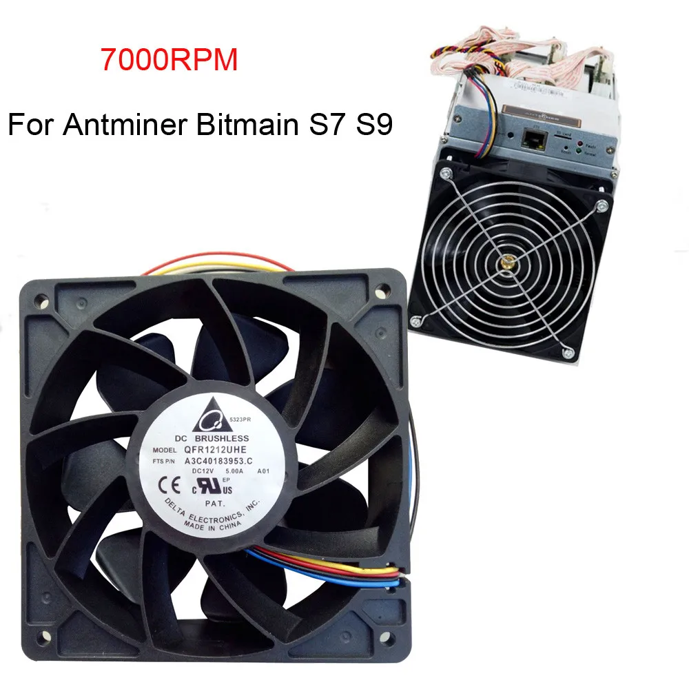 7000 Вентилятор охлаждения Замена 4-контактный разъем для Antminer Bitmain S7 S9 6M3 Прямая