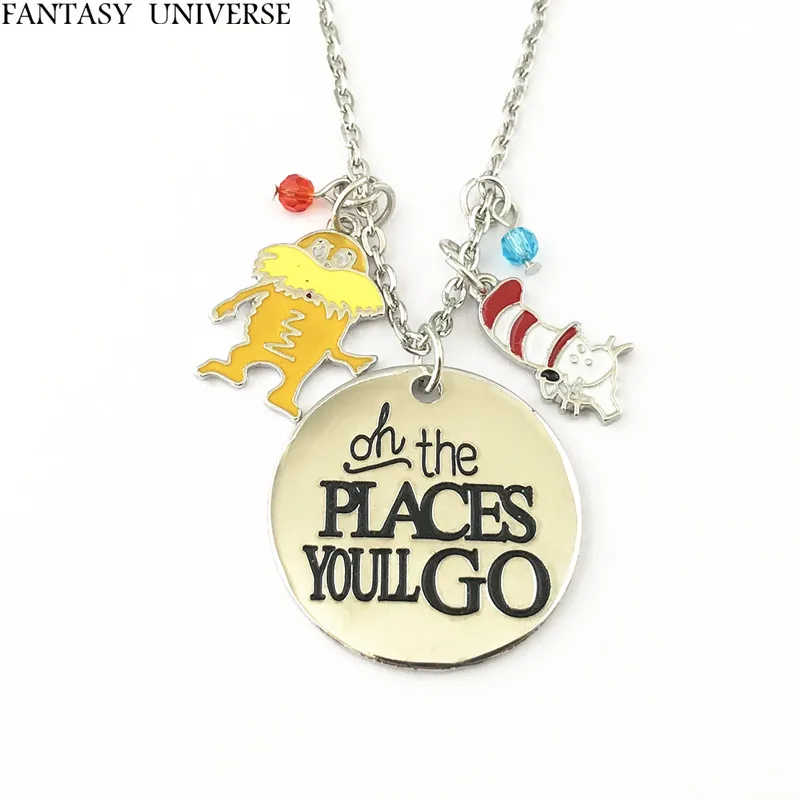 

FANTASY UNIVERSE Free shipping 20pc a lot Dr Seuss charm necklace FDFGFDF01