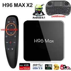 2018 новые H96 max X2 Android 8,1 ТВ коробка 4G/32G ROM 4 ядра S905X2 Wi-Fi BT4.0 медиаплеера Google Voice Управление телеприставке