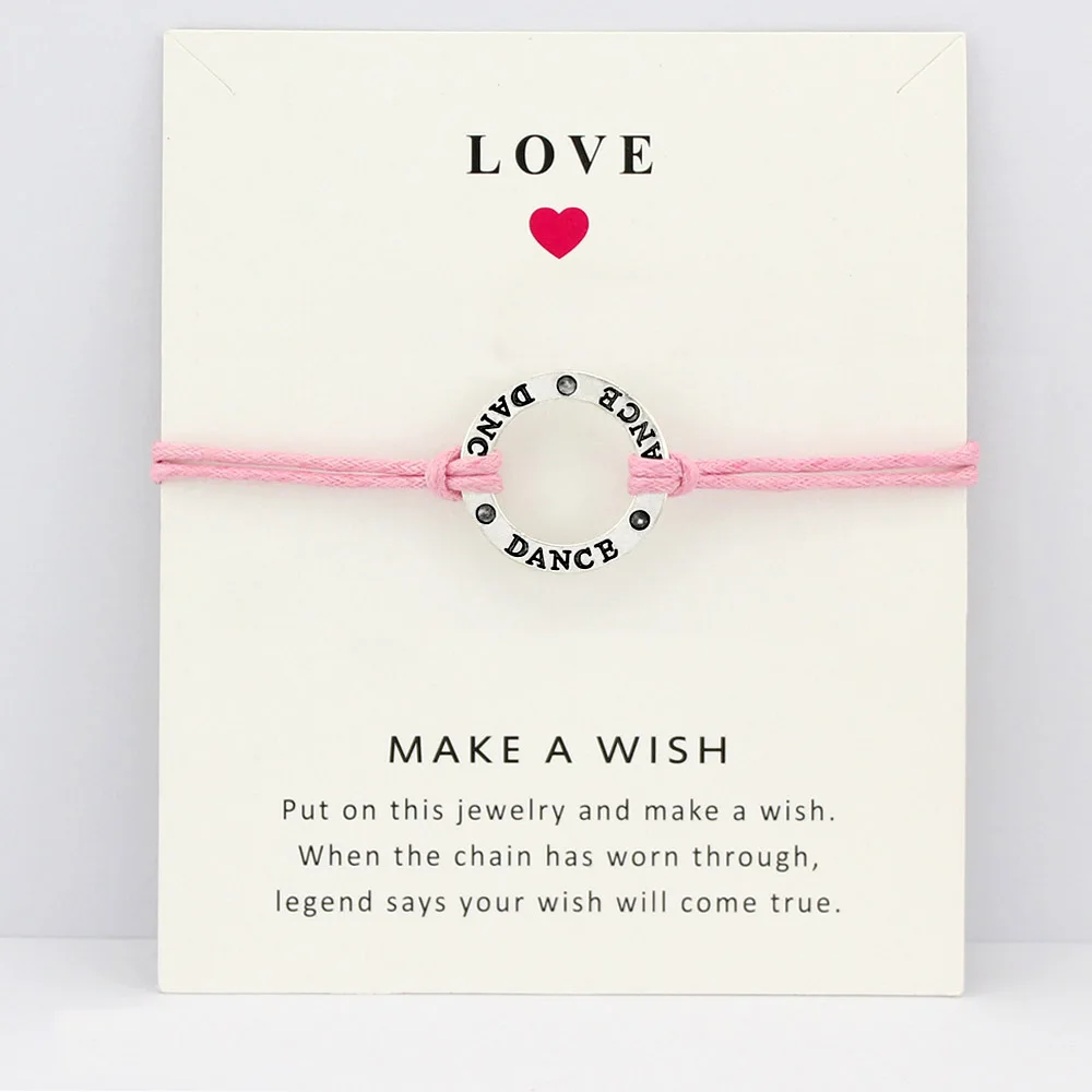 

Dance Key Eiffel Tower Daisy Flower Charm Card Bracelets Pink Lime Green Royal Women Men Girl Boy Jewelry Gift Custom Colors