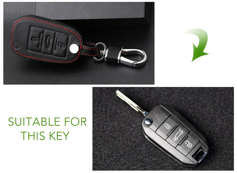 Чехол книжка для автомобильного ключа из натуральной кожи Citroen C4 CACTUS C5 C3 C4L Peugeot 508