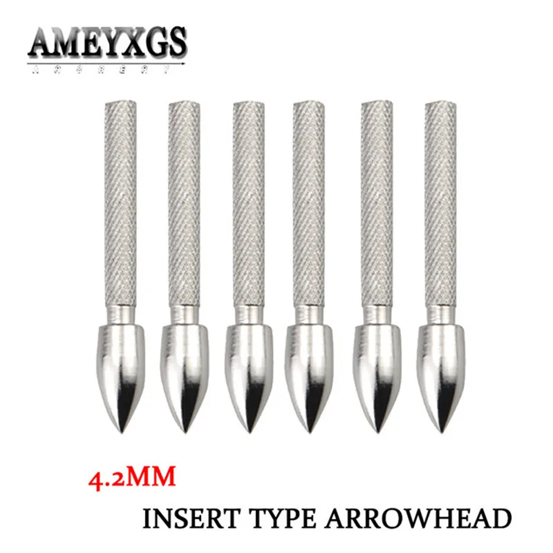 

24pcs DIY Archery Insert Broadhead 80Grain Target Point Insert Arrowhead For ID 4.2mm OD 6mm Arrow Shaft Hunting Accessories