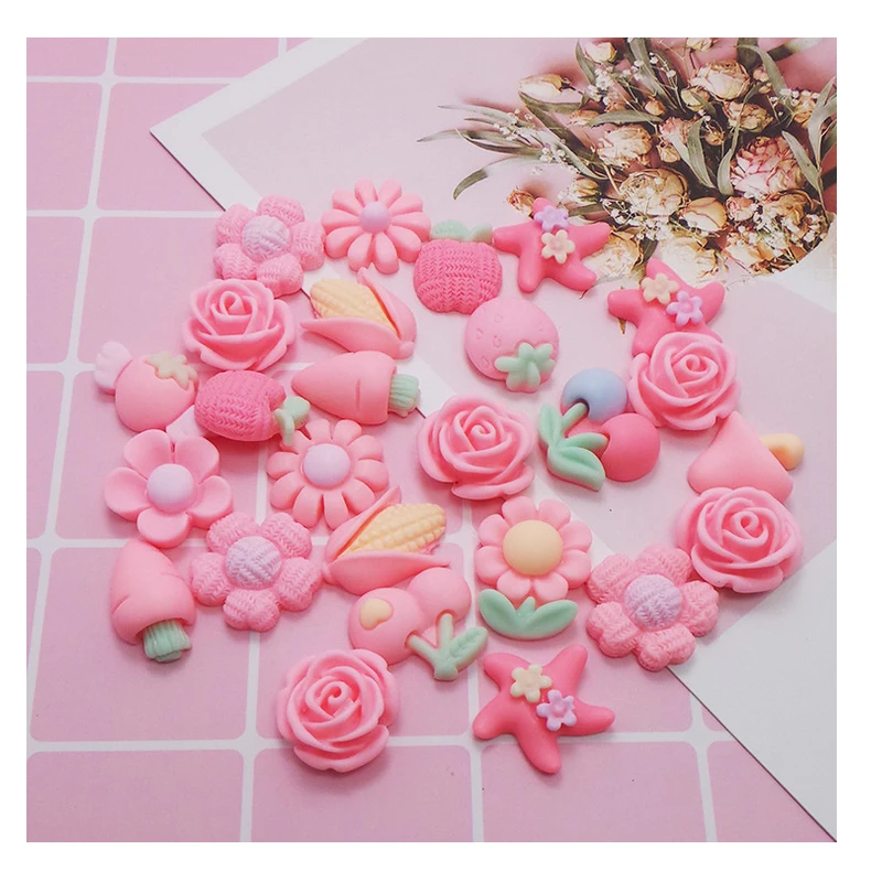

CCINEE 10PCS Scrub Resin Flower For DIY Micro Landscape Material Resin Accessories